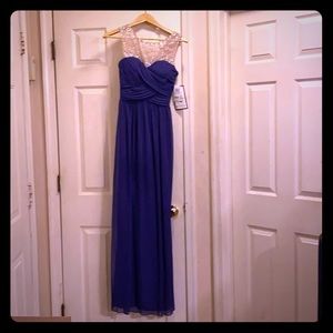 Purple Sequined Prom Dress
